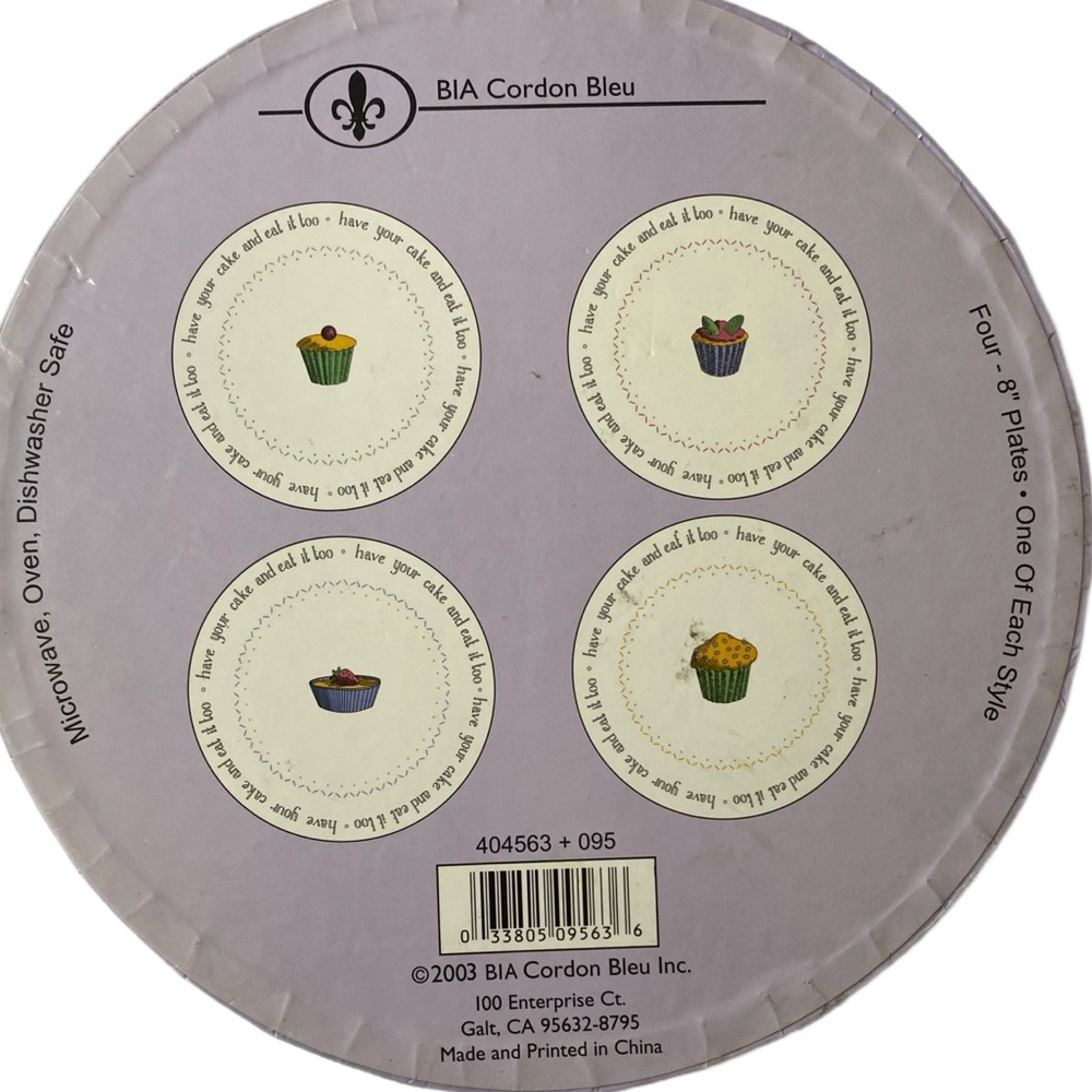 BIA Cordon Bleu Have Your Cake And Eat It Too 8” Desert Plate Set of 4 - Picture 3 of 8